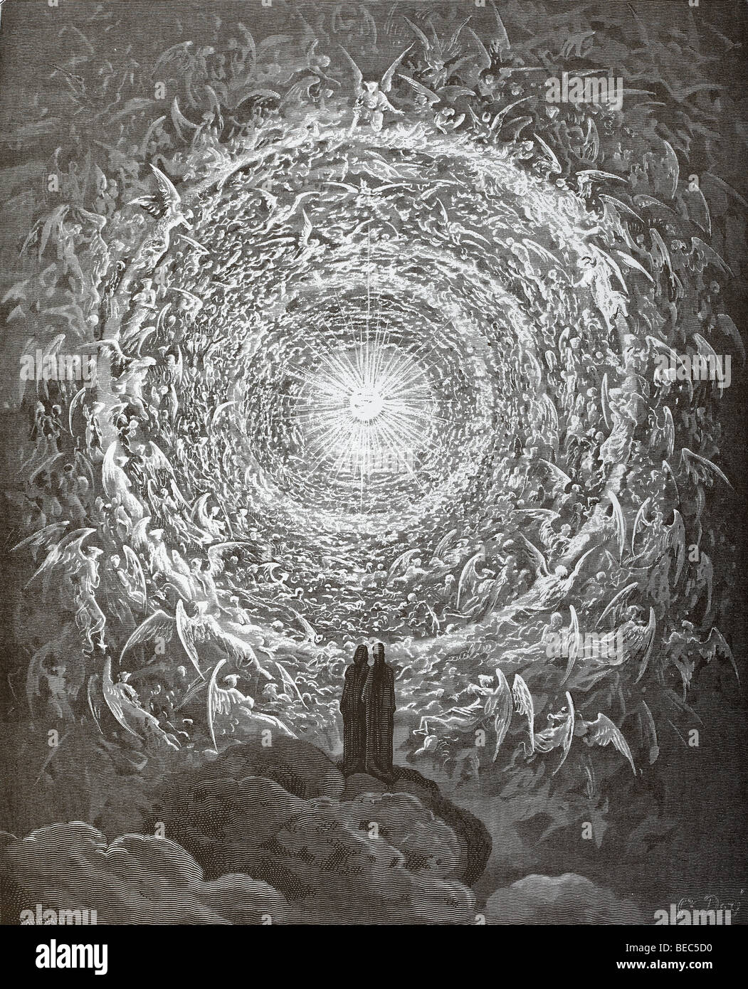 Gustave Dore Illustration "Empyrean" aus Dantes Göttlicher Komödie Stockfoto