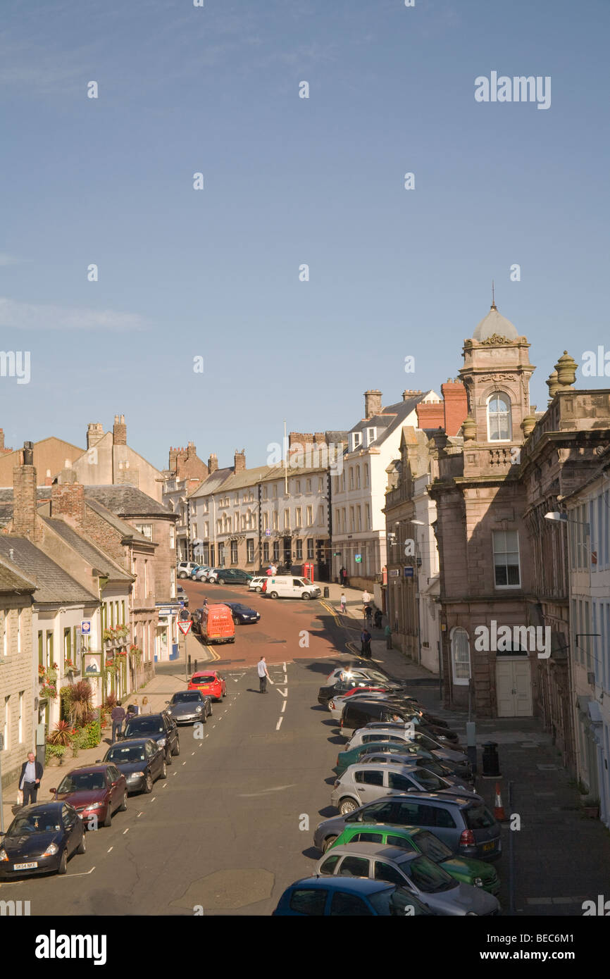 Berwick am Tweed Northumberland England UK schaut auf georgianischen Gebäuden von der Stadtmauer Stockfoto