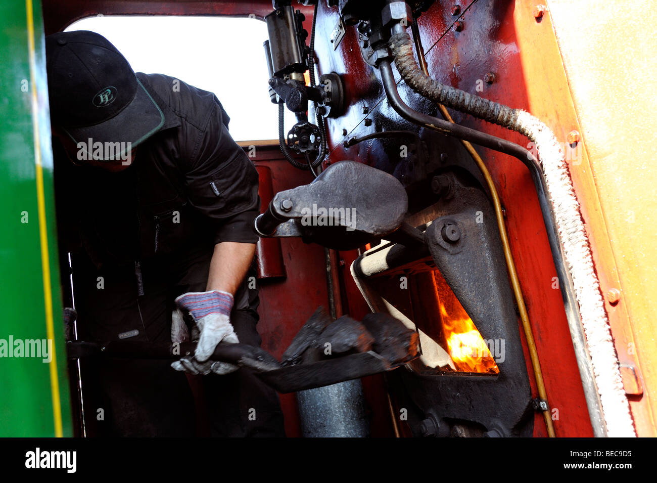 Dampfbahn Lok Kohle Tank Motor Stockfoto