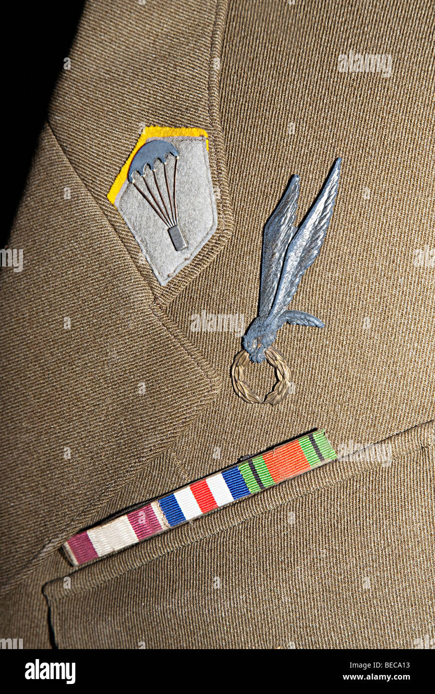 Insignien des Independent Parachute Brigade Gruppe zweiten Welt Krieg Polenmuseums bei Arnheim Niederlande Europe Stockfoto