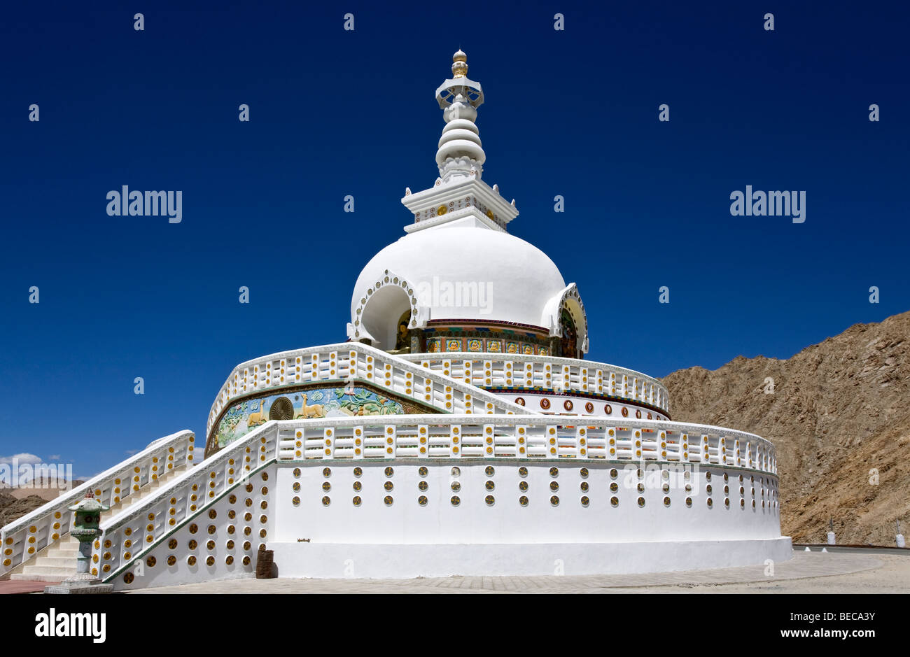 Shanti Stupa. Leh. Ladakh. Indien Stockfoto