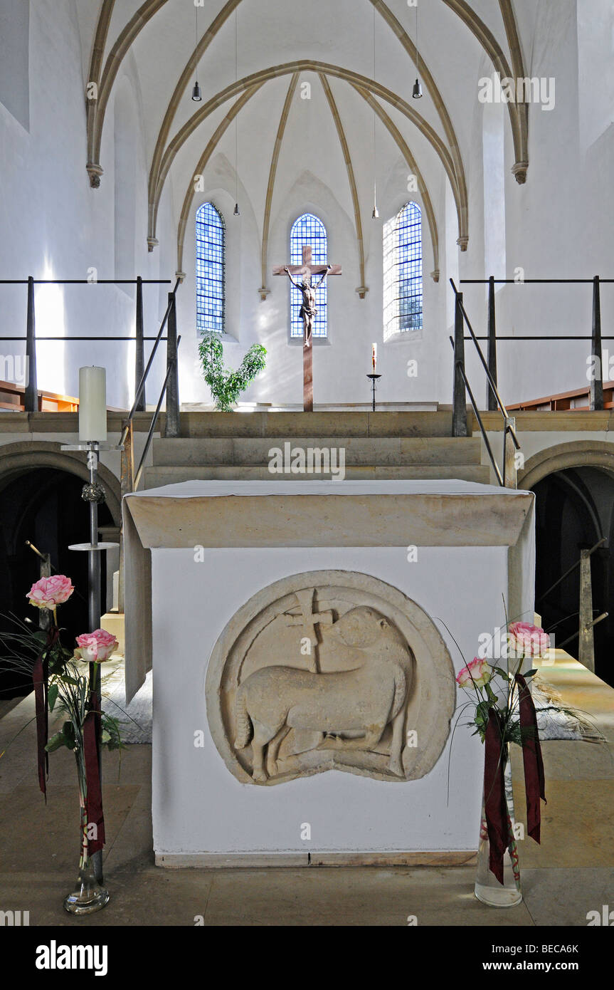 Altar, Stiftskirche Kirche St. Felicitas, Vreden, Münsterland, Nordrhein-Westfalen, Deutschland, Europa Stockfoto