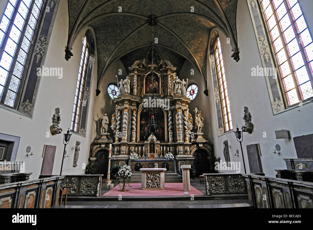 Marienmuenster Abteikirche, Orden des Heiligen Benedikt, Muensterbrock, Kreis Höxter, Nordrhein-Westfalen, Deutschland, Europa Stockfoto