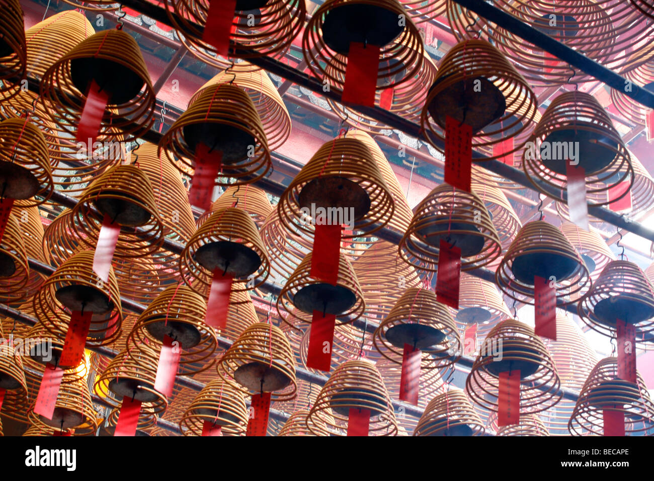 Innenansicht der Man Mo Tempel, Hong Kong, Hong Kong, China, Asien Stockfoto