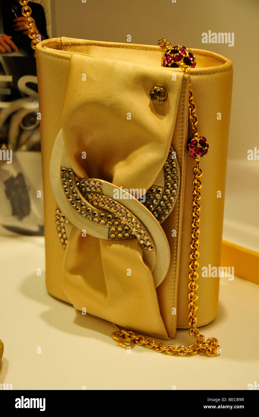 Gold Handtasche auf dem Gold Markt Goldsuq, Dubai, Vereinigte Arabische Emirate, Saudi-Arabien, Nahen Osten, Orient Stockfoto