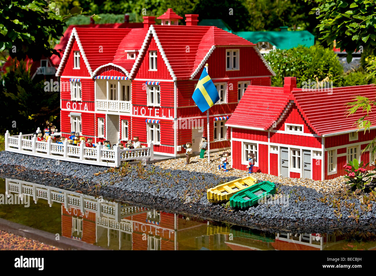Das Goeta Hotel in Schweden hergestellt aus Lego-Steinen, Legoland,  Dänemark Stockfotografie - Alamy