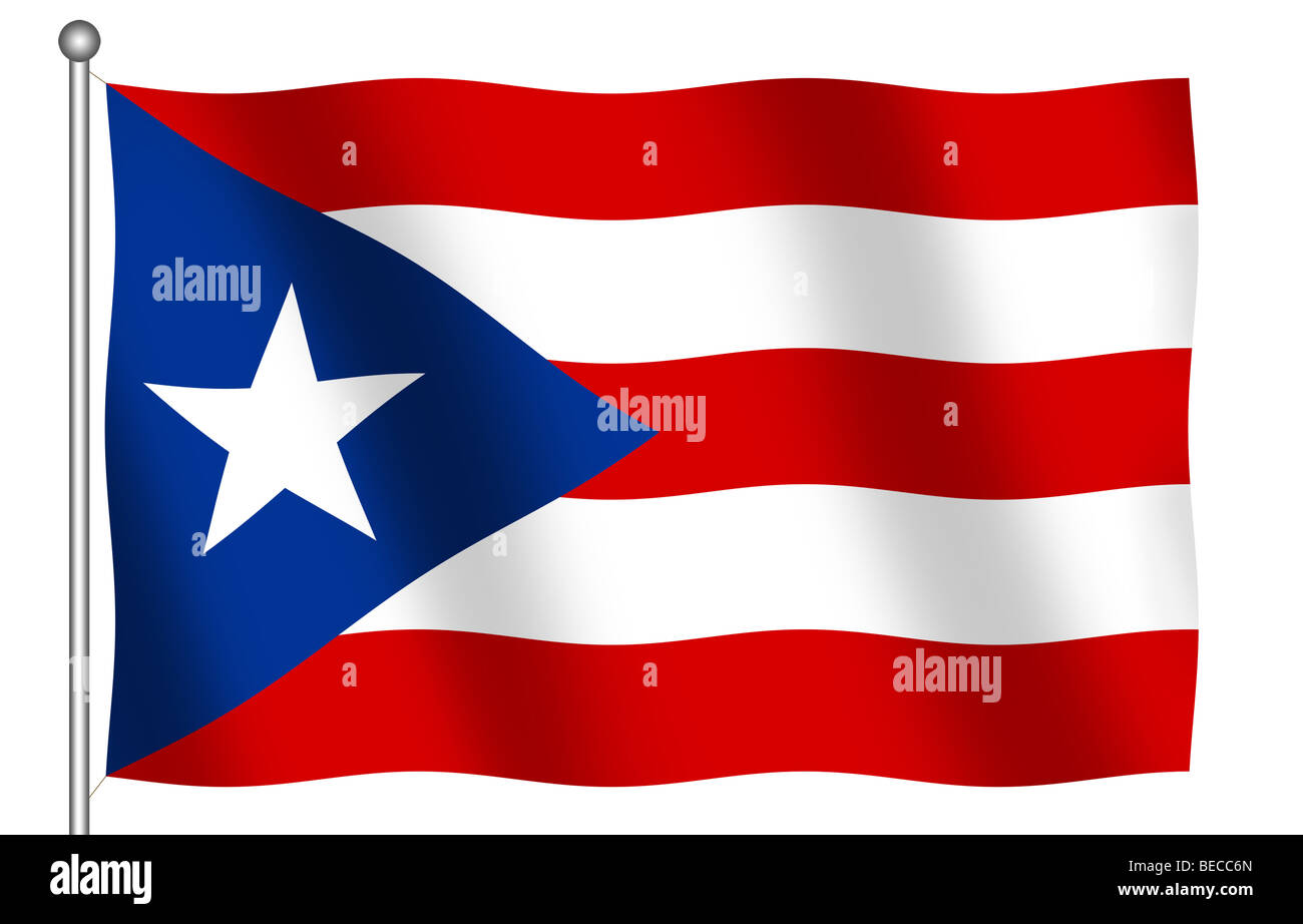 Puerto Rico Fahnenschwingen Stockfoto