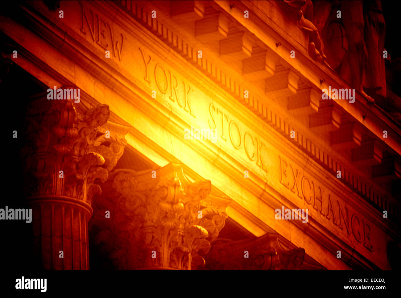 New Yorker Börse NYSE an der Wall Street in New York City Stockfoto