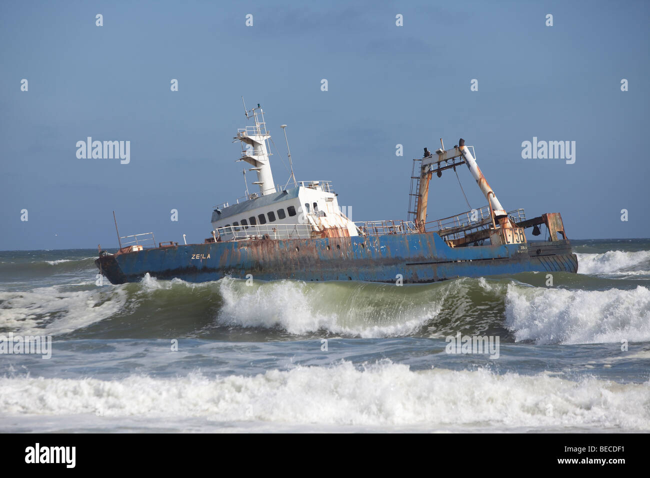 Schiffswrack "Zeina" an der Küste von Namibia, Afrika Stockfoto