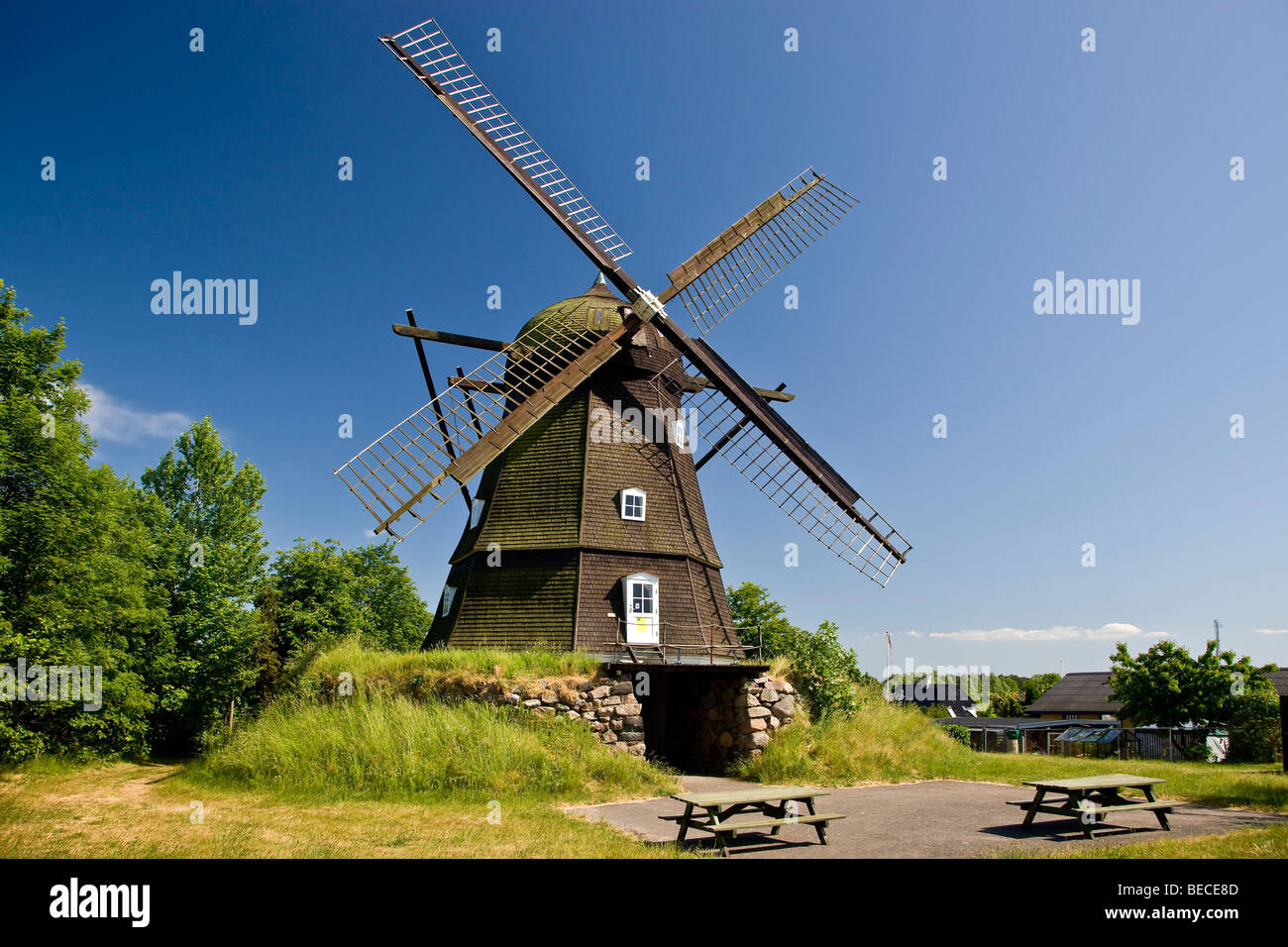 Alte Windmühle, Melby, Dänemark Stockfoto