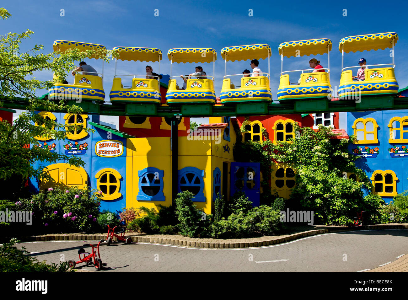 Der Lego-Zug im Legoland Park, Legoland, Dänemark Stockfoto