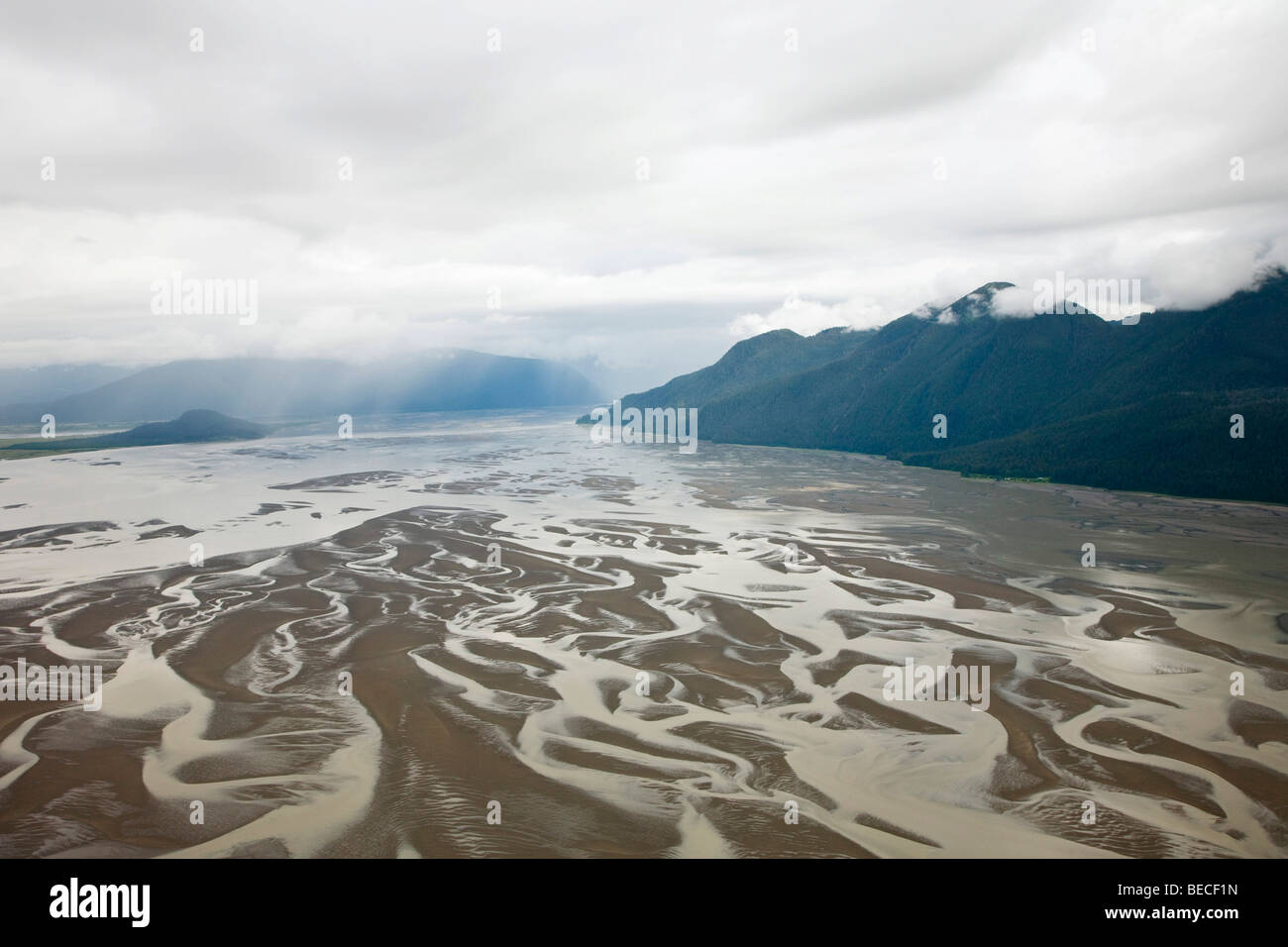 Luftaufnahme, Inside Passage, südlich von Wrangell, Southeast Alaska, Alaska, USA, Nordamerika Stockfoto