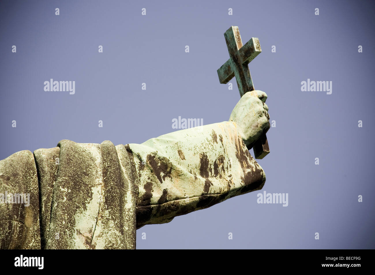 Detail des Gellert Statue, Gellertberg, Budapest, Ungarn, Osteuropa Stockfoto