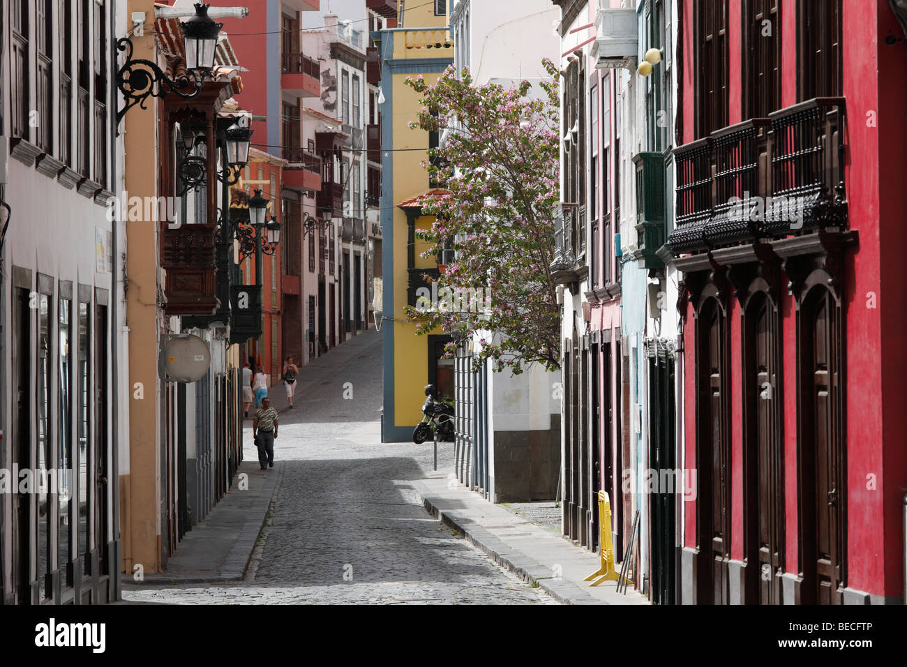 Calle Anselmo Pérez de Brito, Altstadt von Santa Cruz De La Palma, La Palma, Kanarische Inseln, Spanien Stockfoto