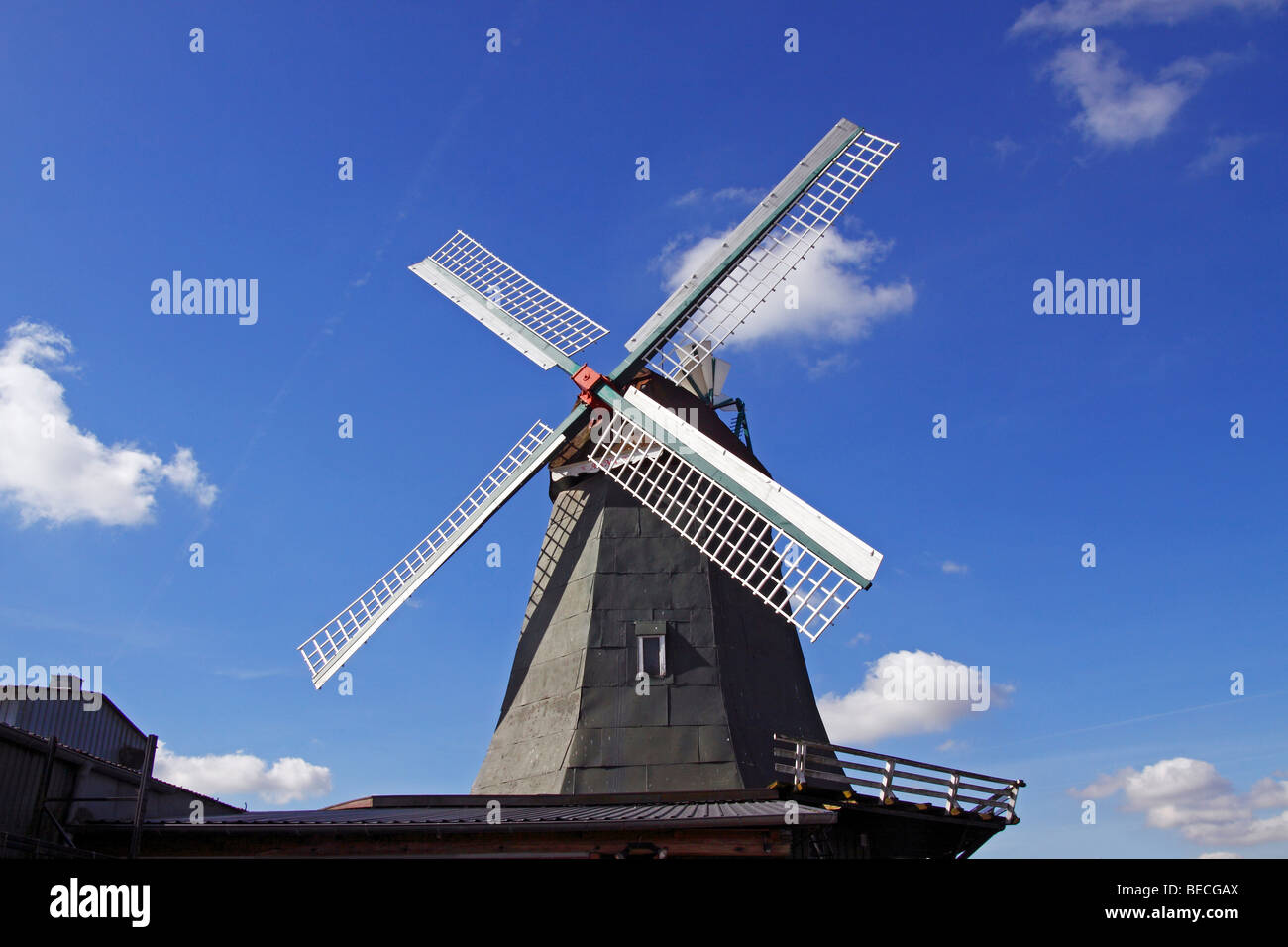 Alte Windmühle "Anna" holländischen Stil, Suederhastedt, Dithmarschen Bezirk, Schleswig-Holstein, Deutschland Stockfoto