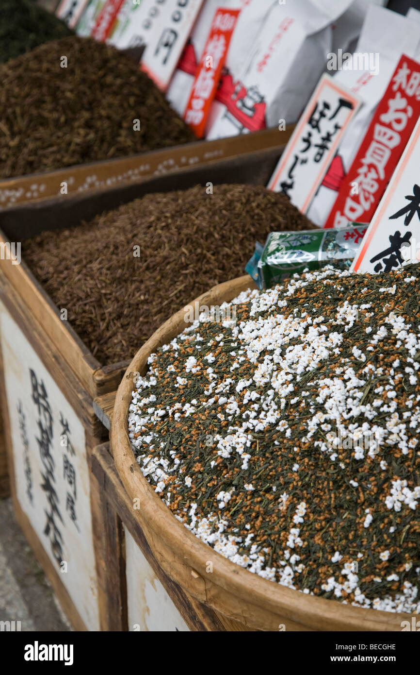 Matcha Tee Toji Markt, Kyoto Stockfoto