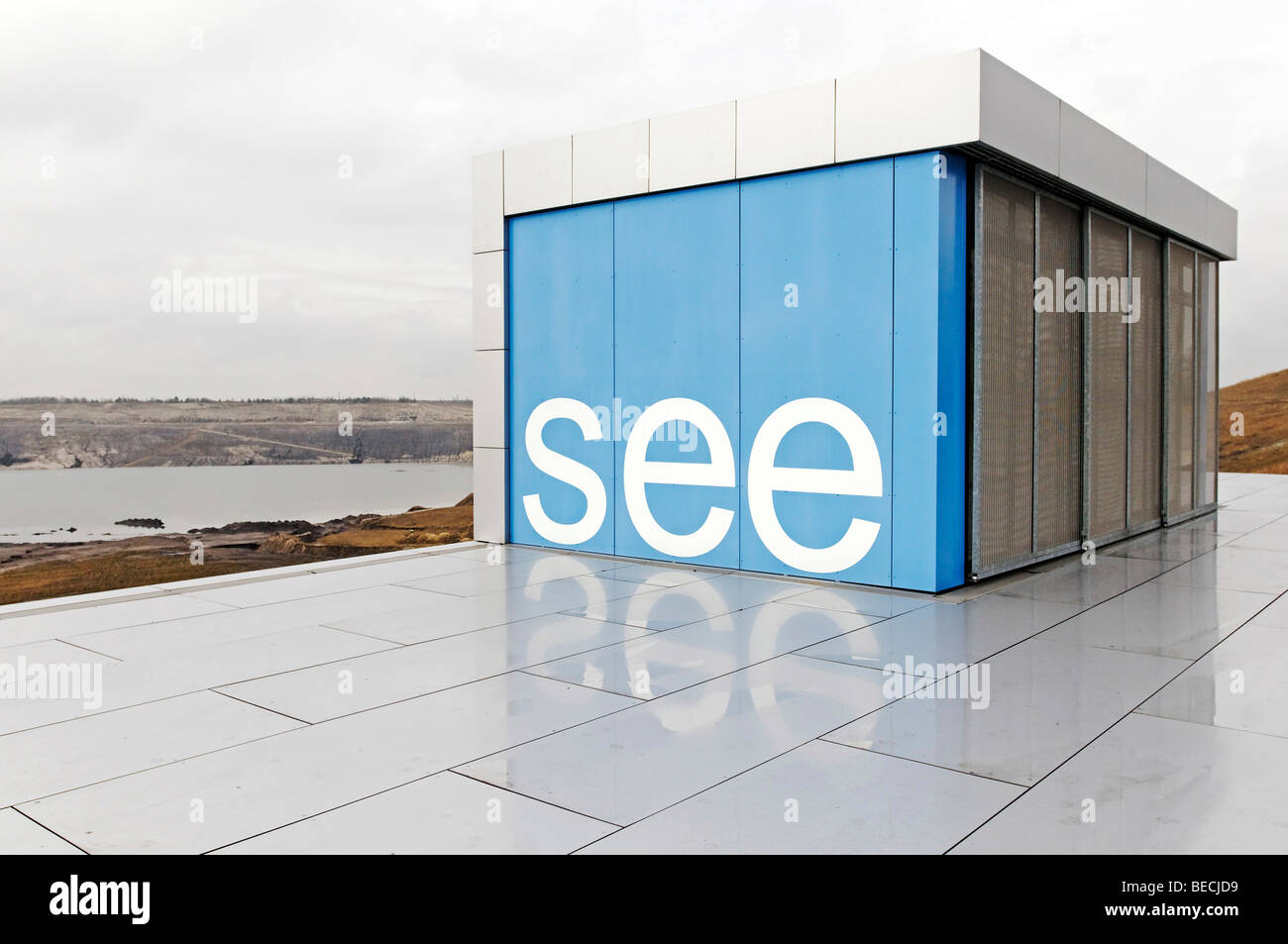 IBA-Terrassen und Ilse-See, Energie-Route Lausitzer Industriekultur, Energie Route Lausitz Industriekultur, Internationale B Stockfoto