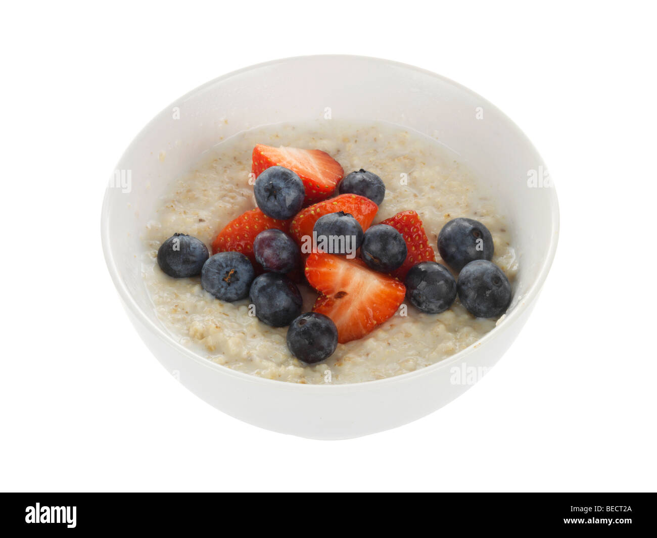 Porridge mit frischen Früchten Stockfoto