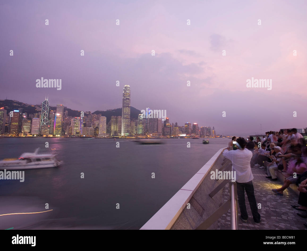 Tsim Sha Tsui Promenade, Hong Kong Island, Hongkong, China, Asien Stockfoto