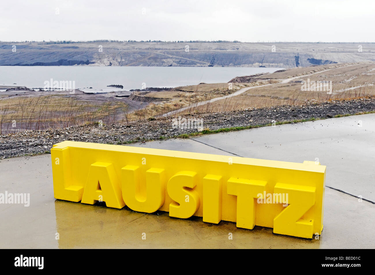 IBA-Terrassen und Ilse-See, Energie-Route Lausitzer Industriekultur, Energie Route Lausitz Industriekultur, Internationale B Stockfoto