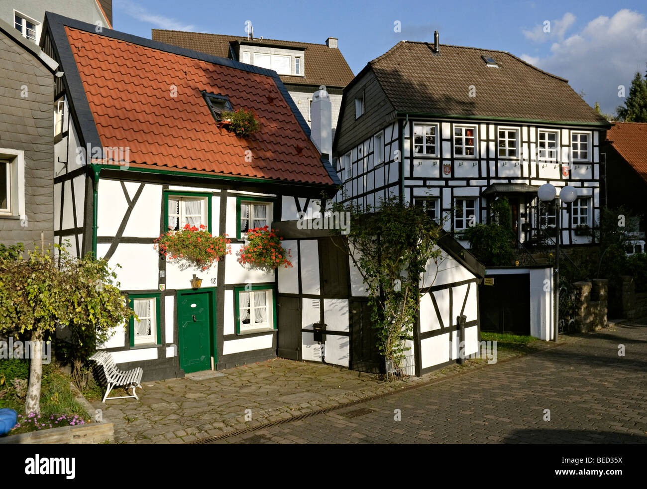 Das Mini Hotel in Herdecke in der Nähe von Dortmund, Deutschlands kleinstes Hotel. Stockfoto