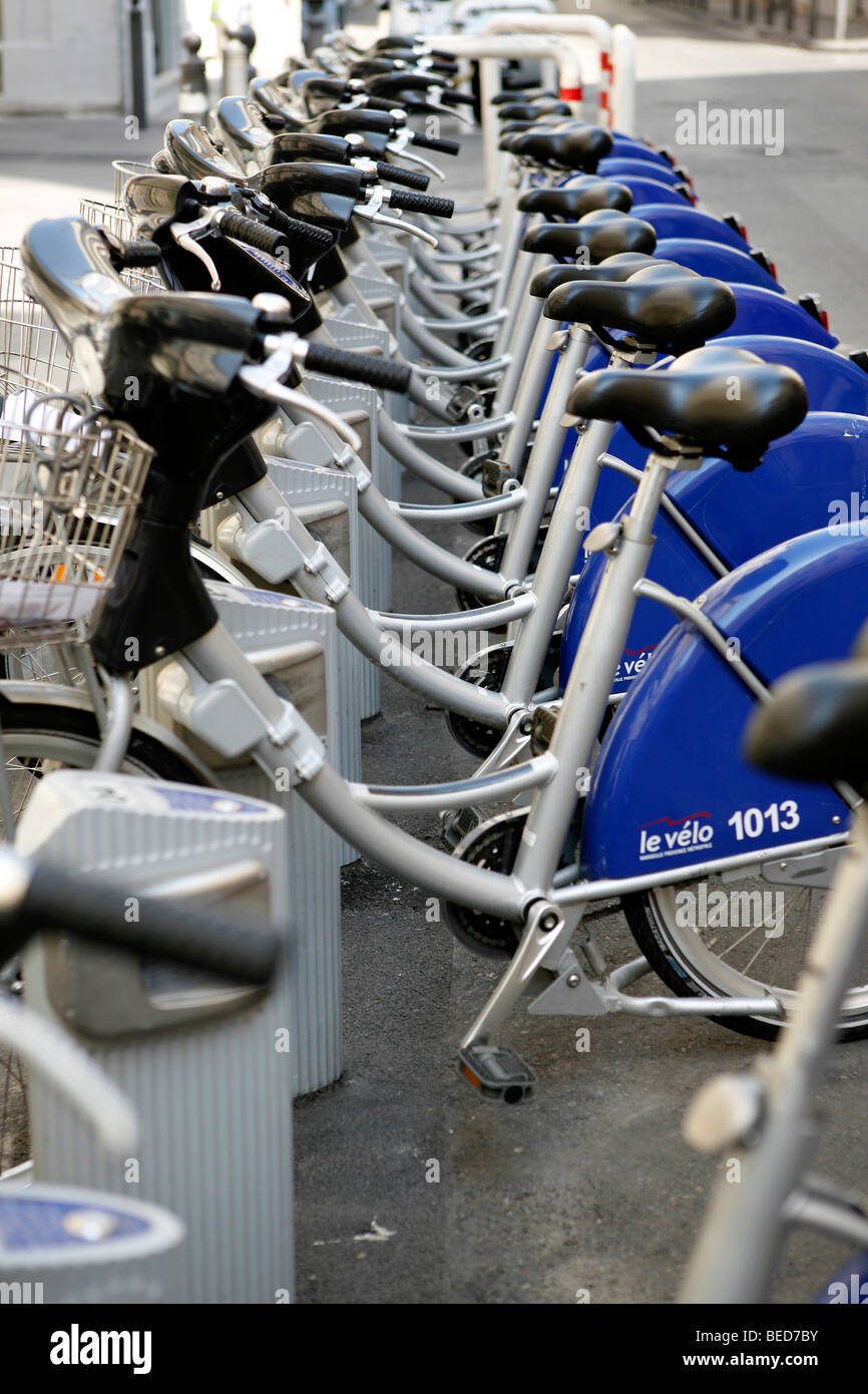 Fahrräder zu vermieten in Marseille, Südfrankreich, Europa Stockfoto