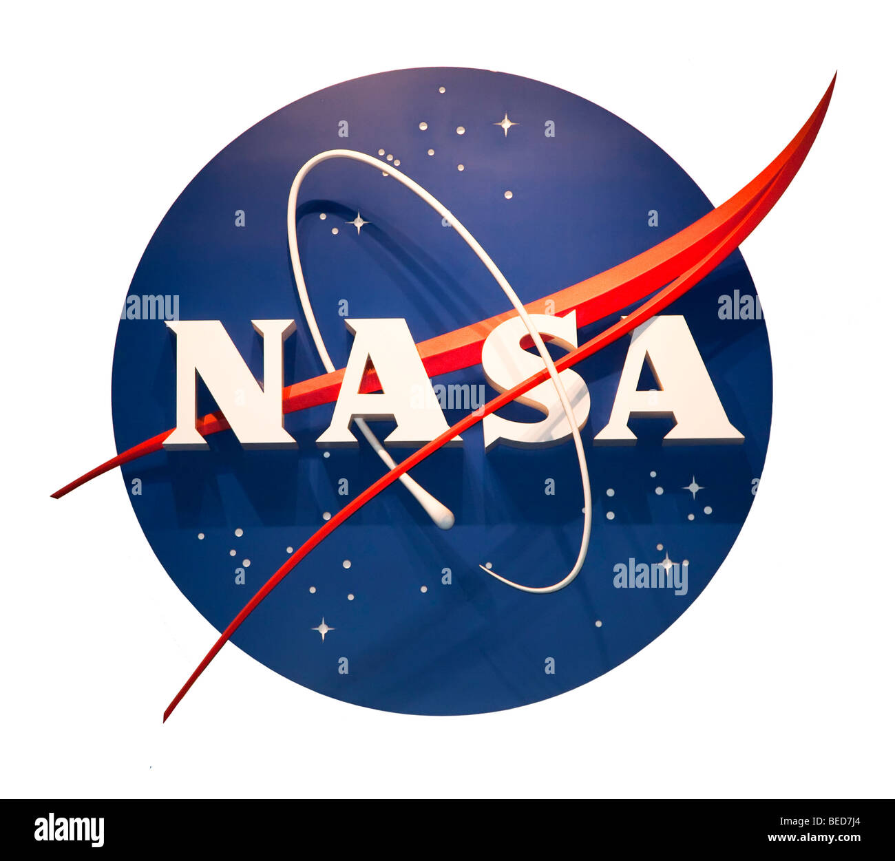 NASA-Logo am NASA Space Center Houston Texas USA Stockfoto