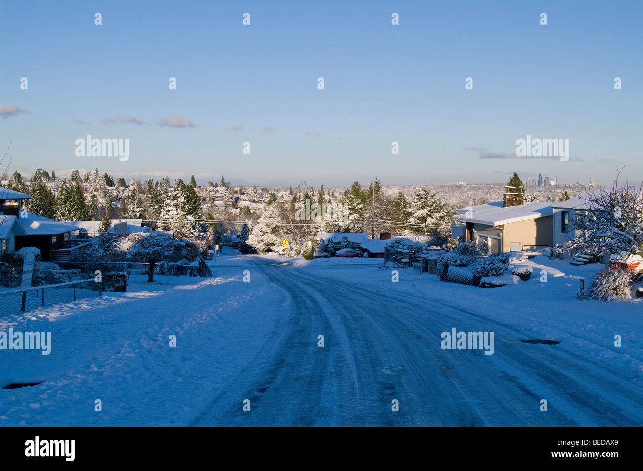Rutschigen Hang Straße. Stockfoto