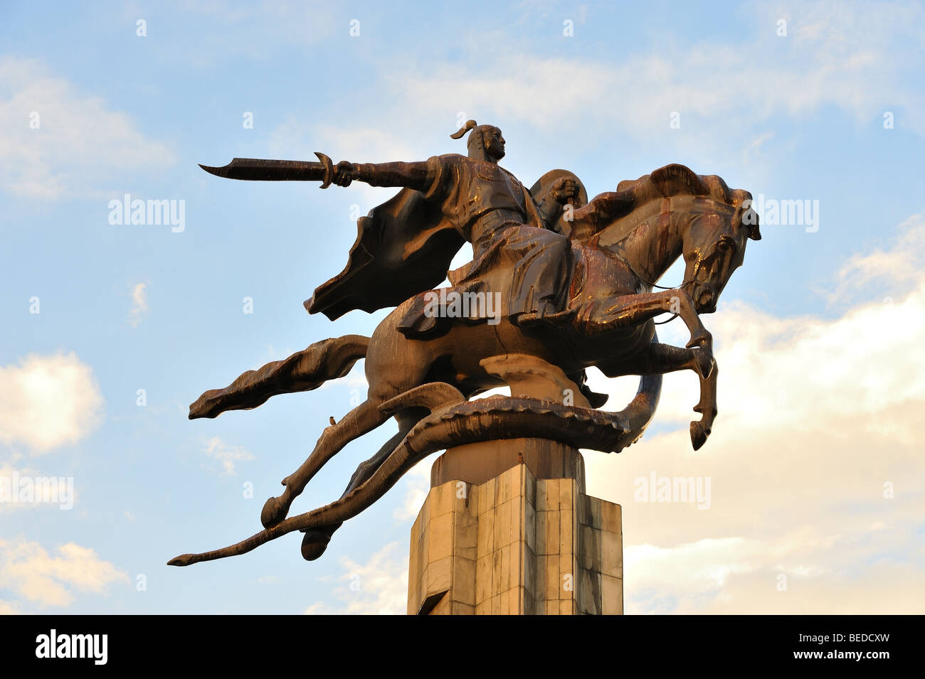 Manas, Kirgisische Epos Held Stockfoto