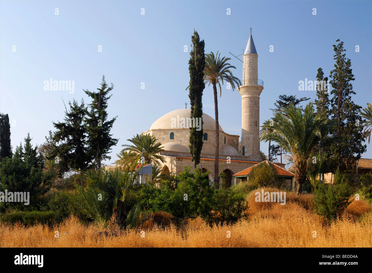 Hala Sultan Tekke Moschee, viertwichtigste Islamischer Wallfahrtsort, Larnaca, Zypern, Asien Stockfoto