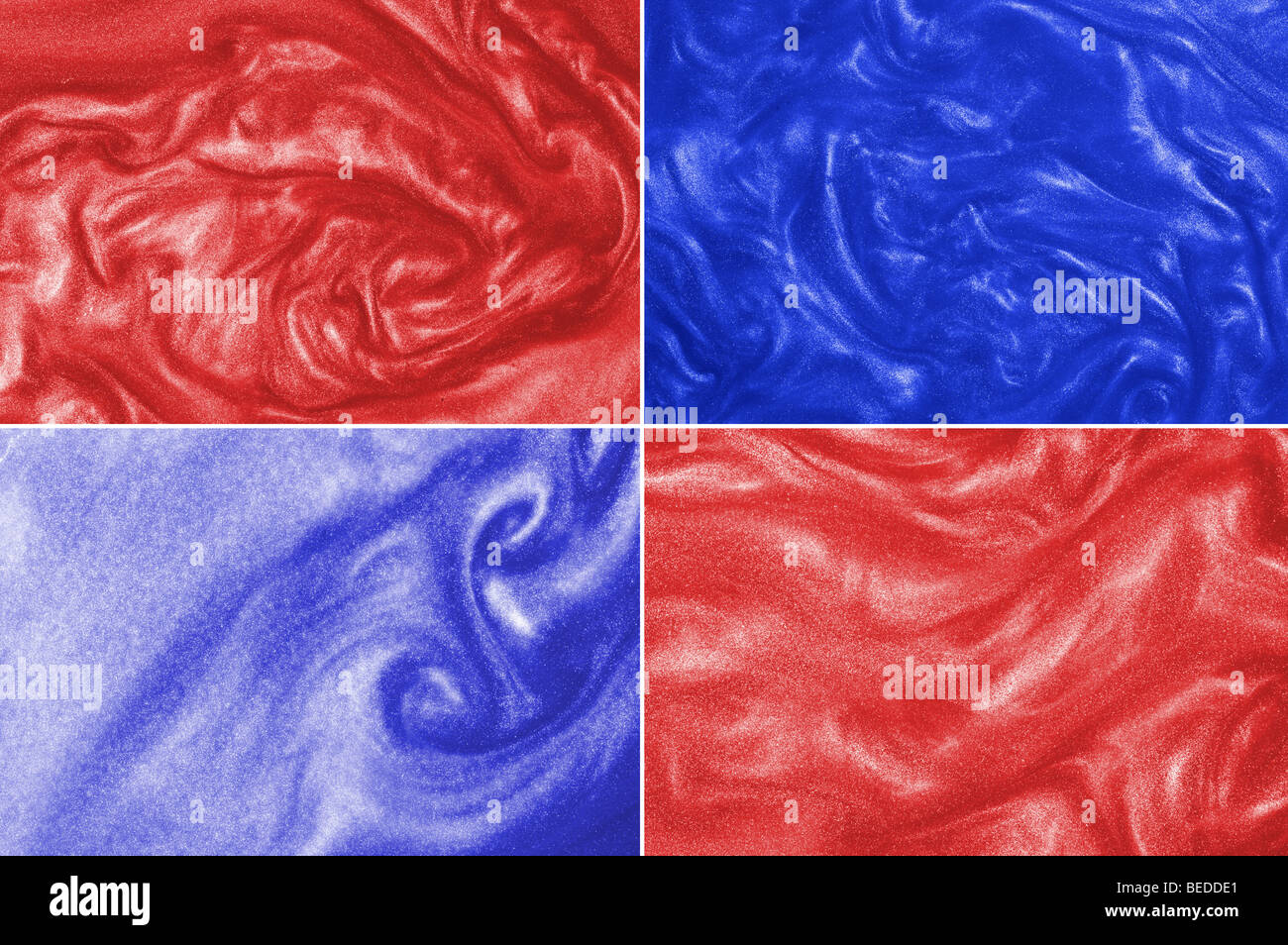 Collage aus natürlichen abstrakt gebildet metallisierte Tinte Stockfoto