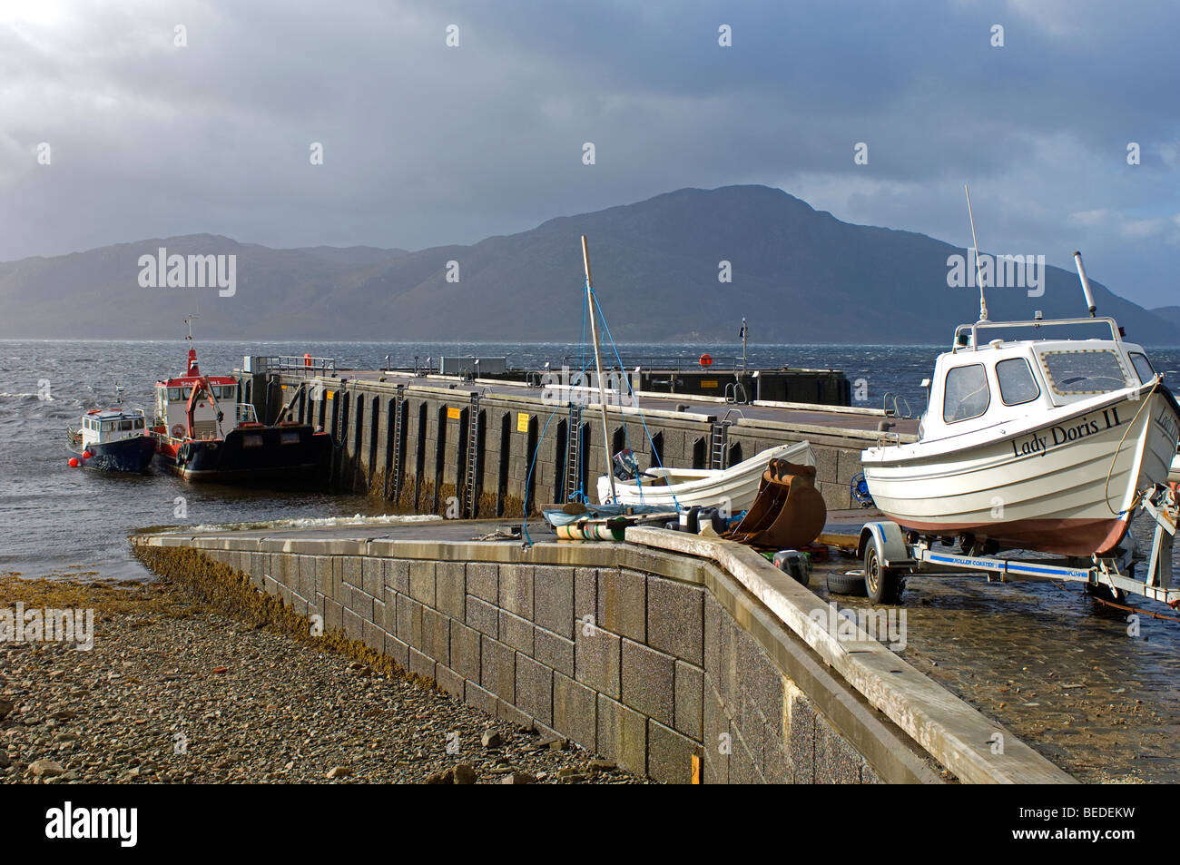 Der Fähranleger in Inverie auf der Halbinsel Knoydart, Inverness-Shire.   SCO 5356 Stockfoto