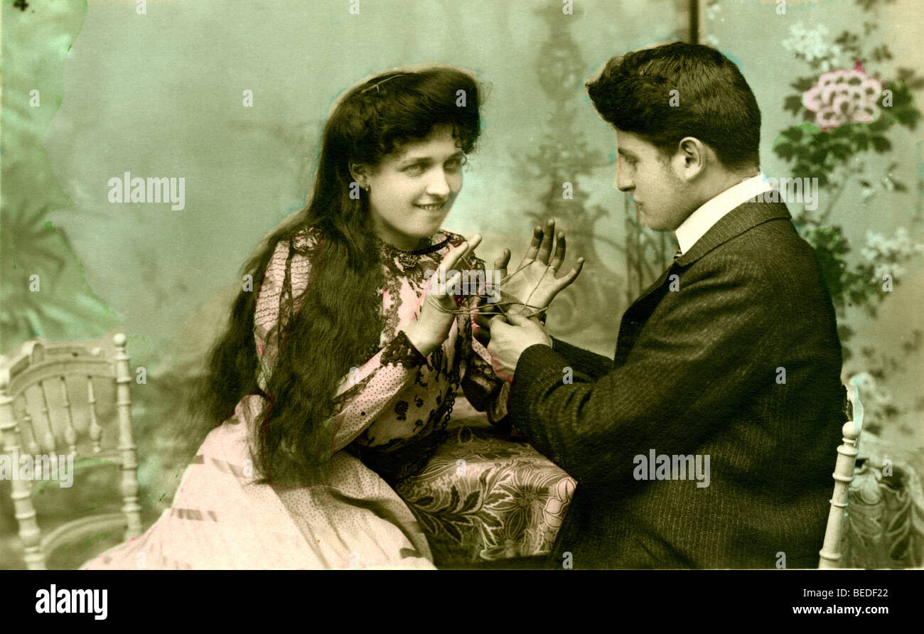 Historisches Foto, Flirt, um 1915 Stockfoto