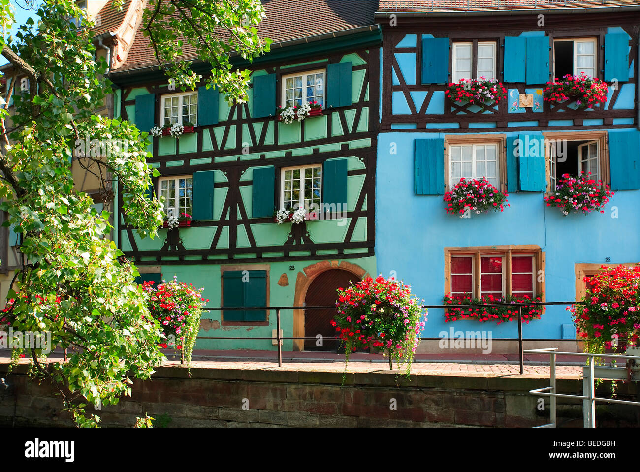 STADT ZENTRUM VON COLMAR, ELSASS, FRANKREICH Stockfoto