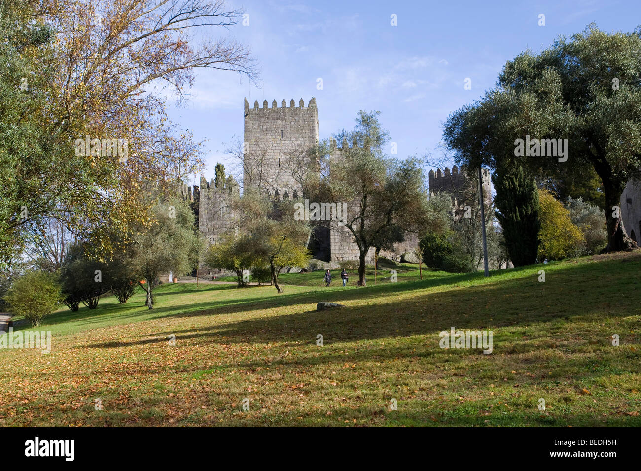 Historische Burg Castelo de Guimaraes, Guimaraes, Portugal, Europa Stockfoto