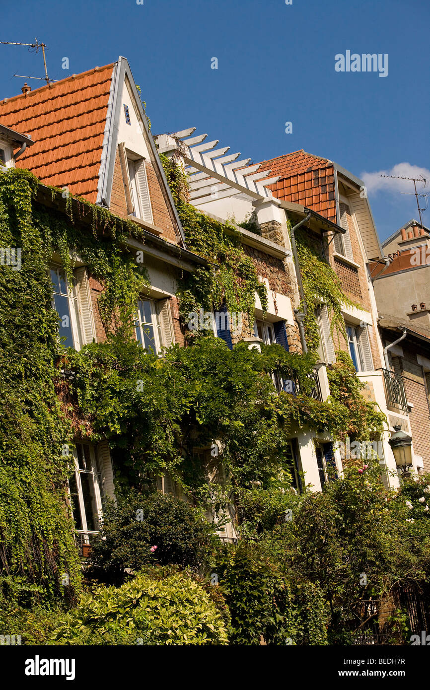 PAUL STRAUß STRAßE FASSADE, PARIS Stockfoto