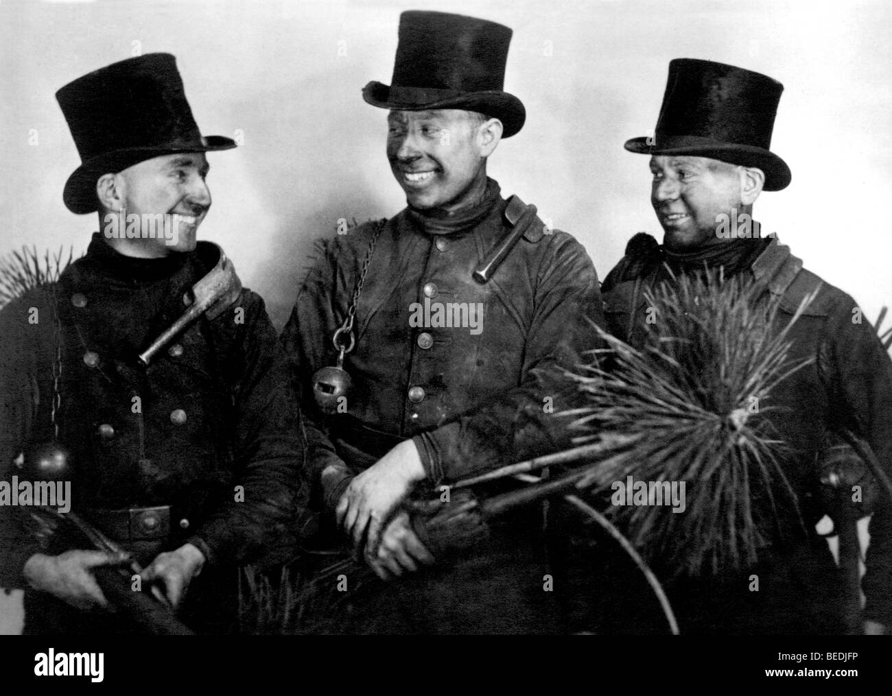 Historisches Foto, Rauchfangkehrer, um 1920 Stockfoto