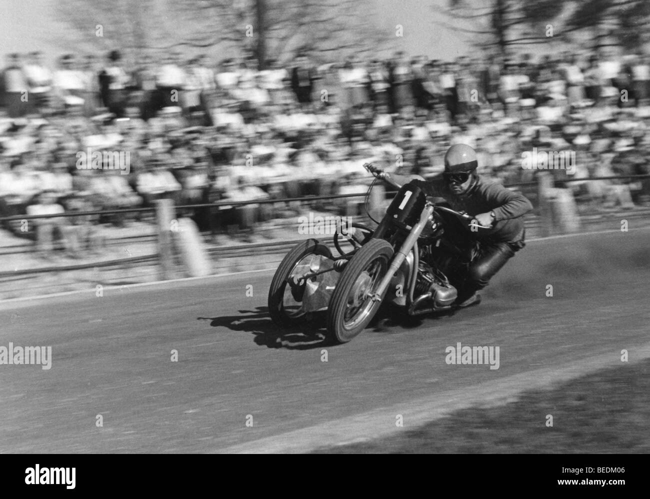 Historisches Foto, Motorrad-Rennen Stockfoto