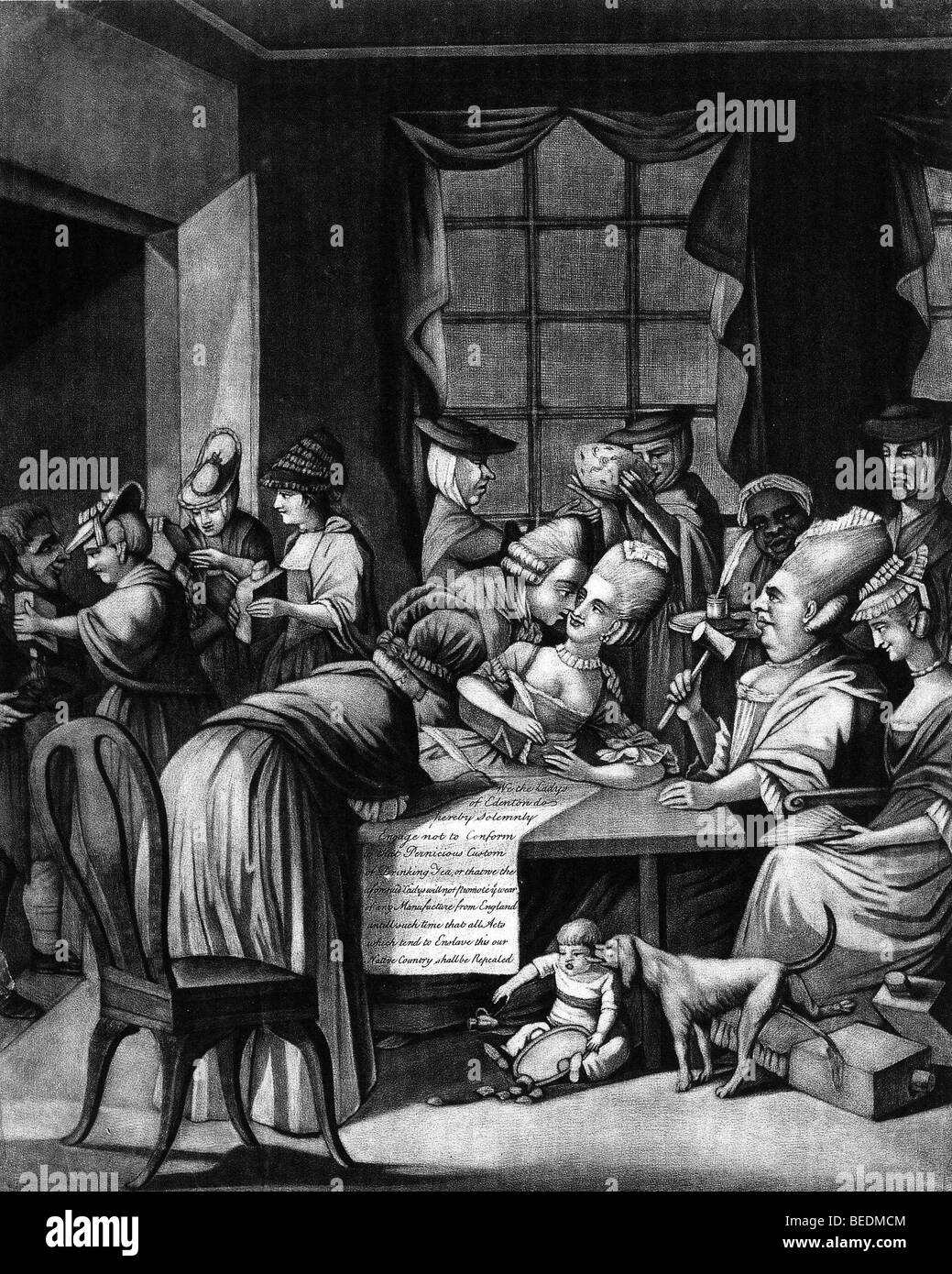DIE Frauen EDENTON, Nord-Carolina, schwor nicht um Tee zu trinken, bis die nordamerikanischen Kolonien der britischen Herrschaft frei waren Stockfoto