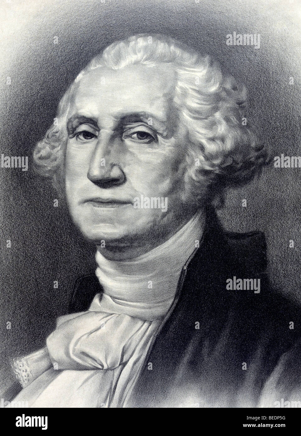 Porträt drucken ca. 1896 von George Washington, der erste US-Präsident mit dem Titel "Der Vater seines Landes". Stockfoto