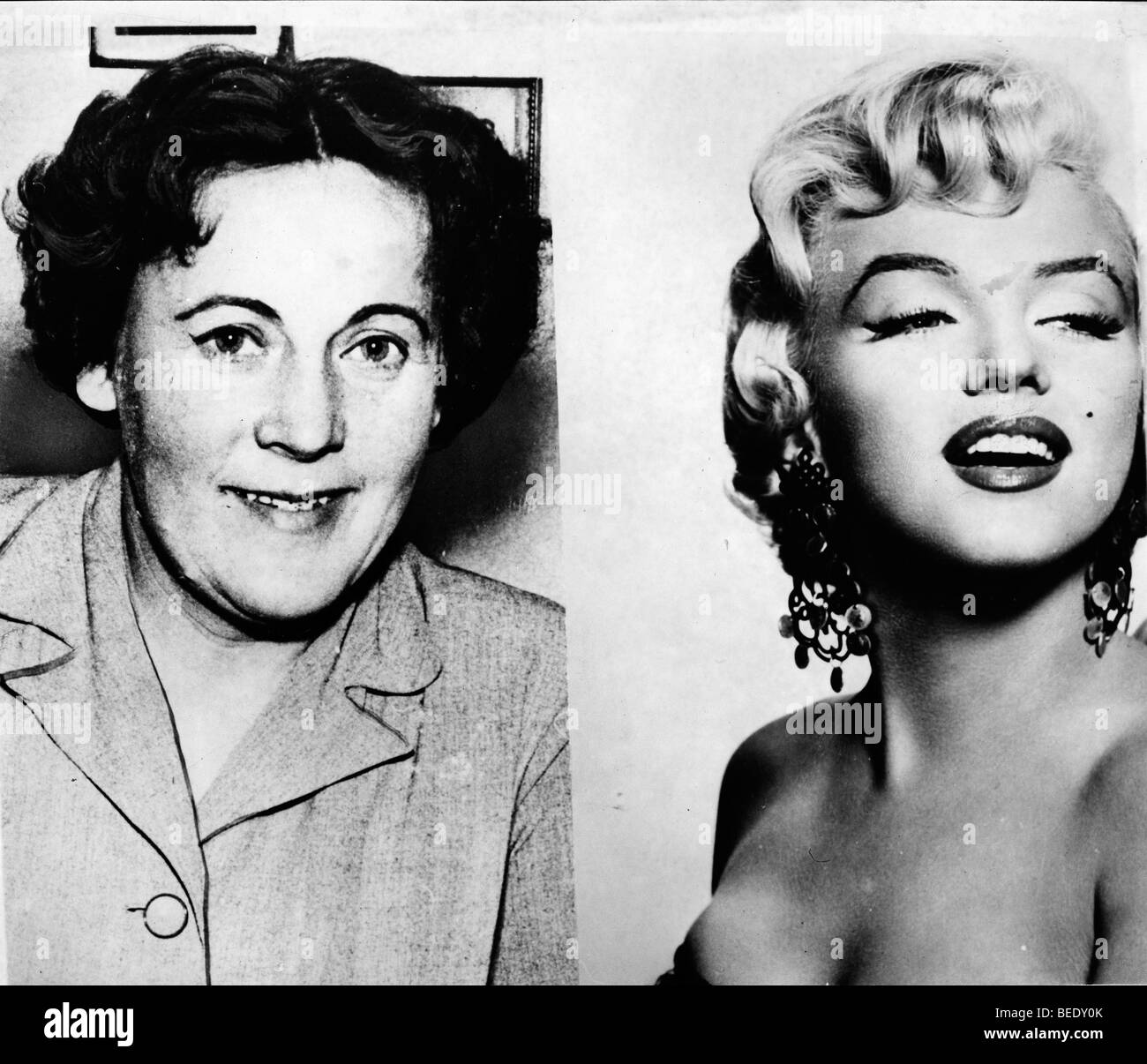 Malene Dybvig Nielsen und Marilyn Monroes Bilder; Nielsen ist der Meinung sie sind Schwestern Stockfoto