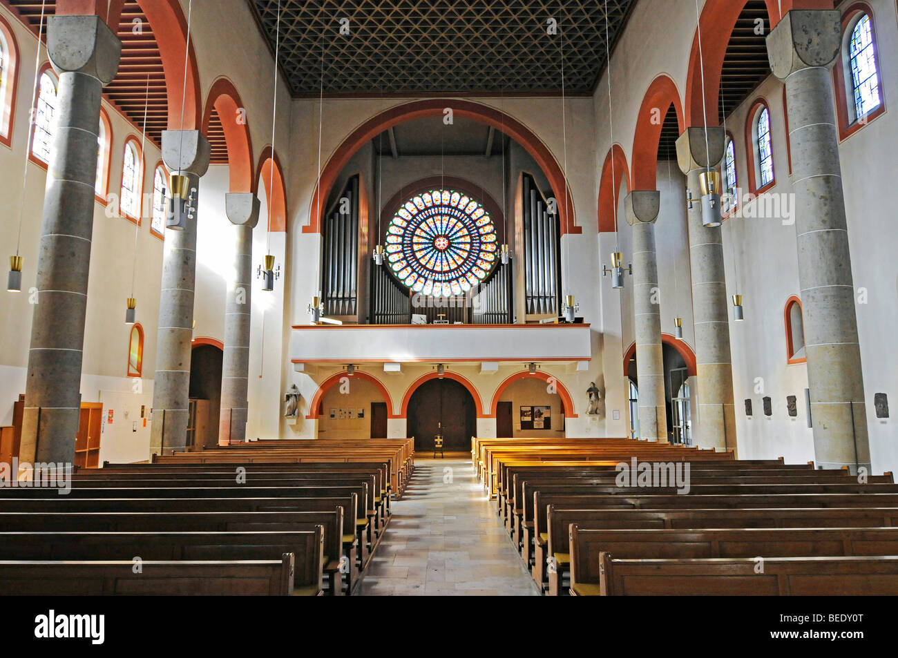 Orgel, Rosetta, St. Jakobi Kirche, Coesfeld, Münsterland Region, North Rhine-Westphalia, Deutschland, Europa Stockfoto