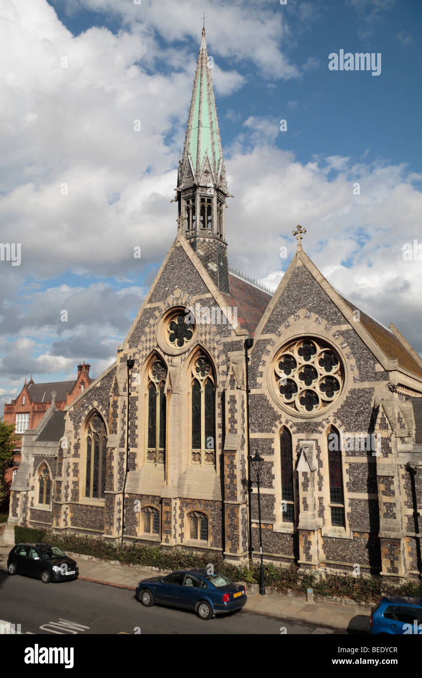 Harrow School Kirche, High Street, Harrow on the Hill, Middlesex, UK. Stockfoto