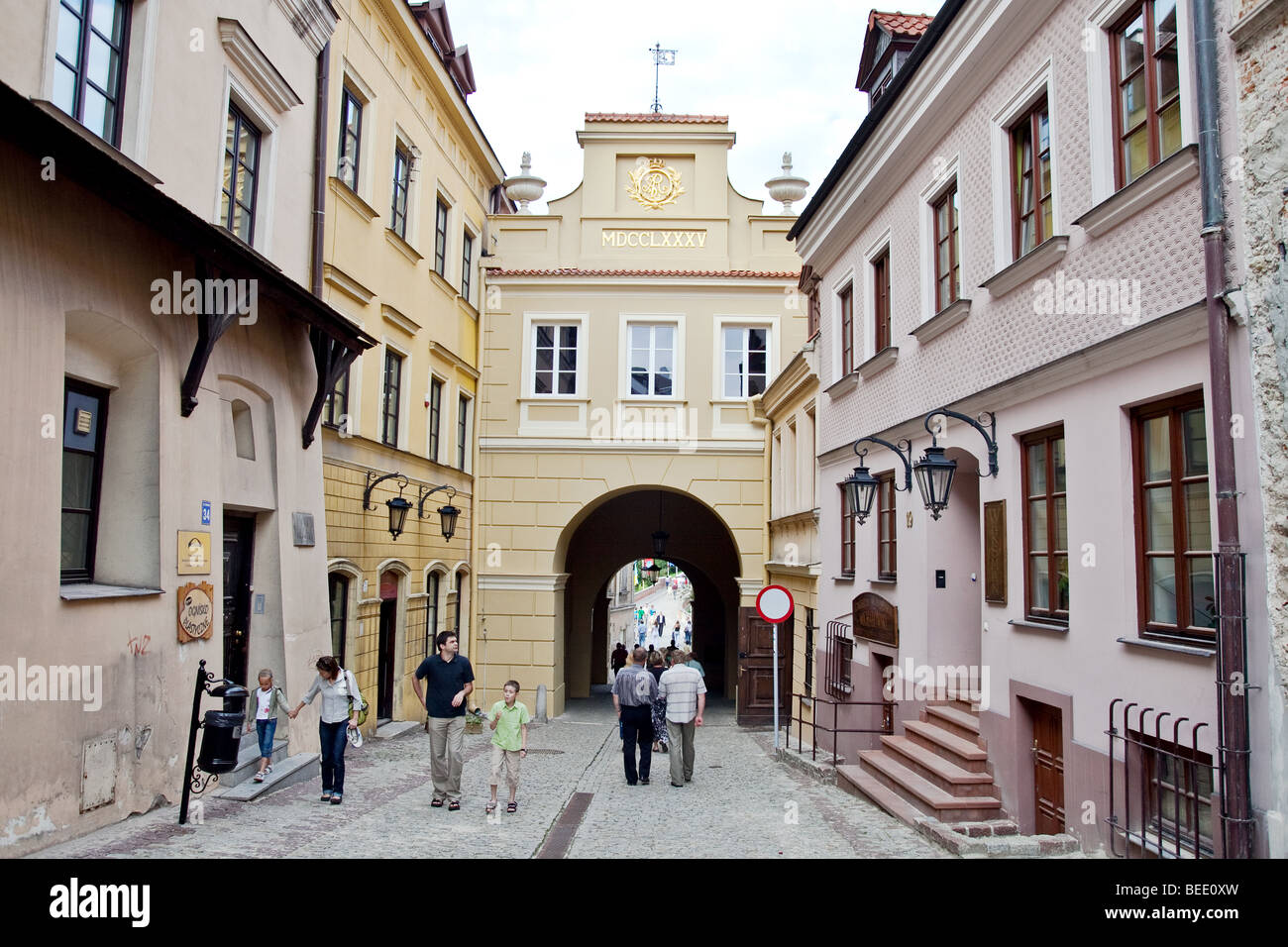 Alte Stadt Lublin, Polen, jüdische Teil der Stadt. Stockfoto