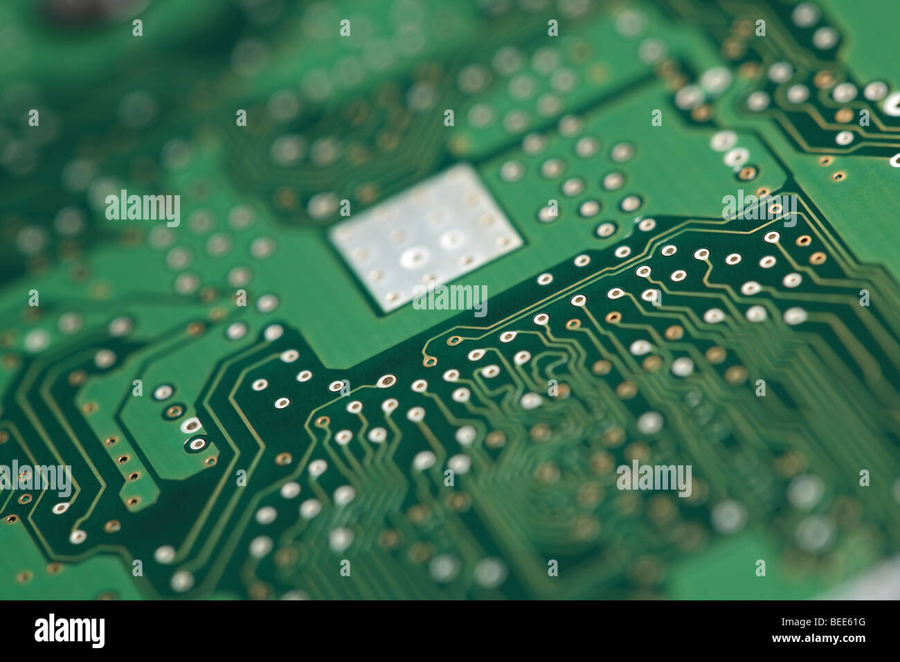 Mikro-Chip auf der Systemplatine Stockfoto