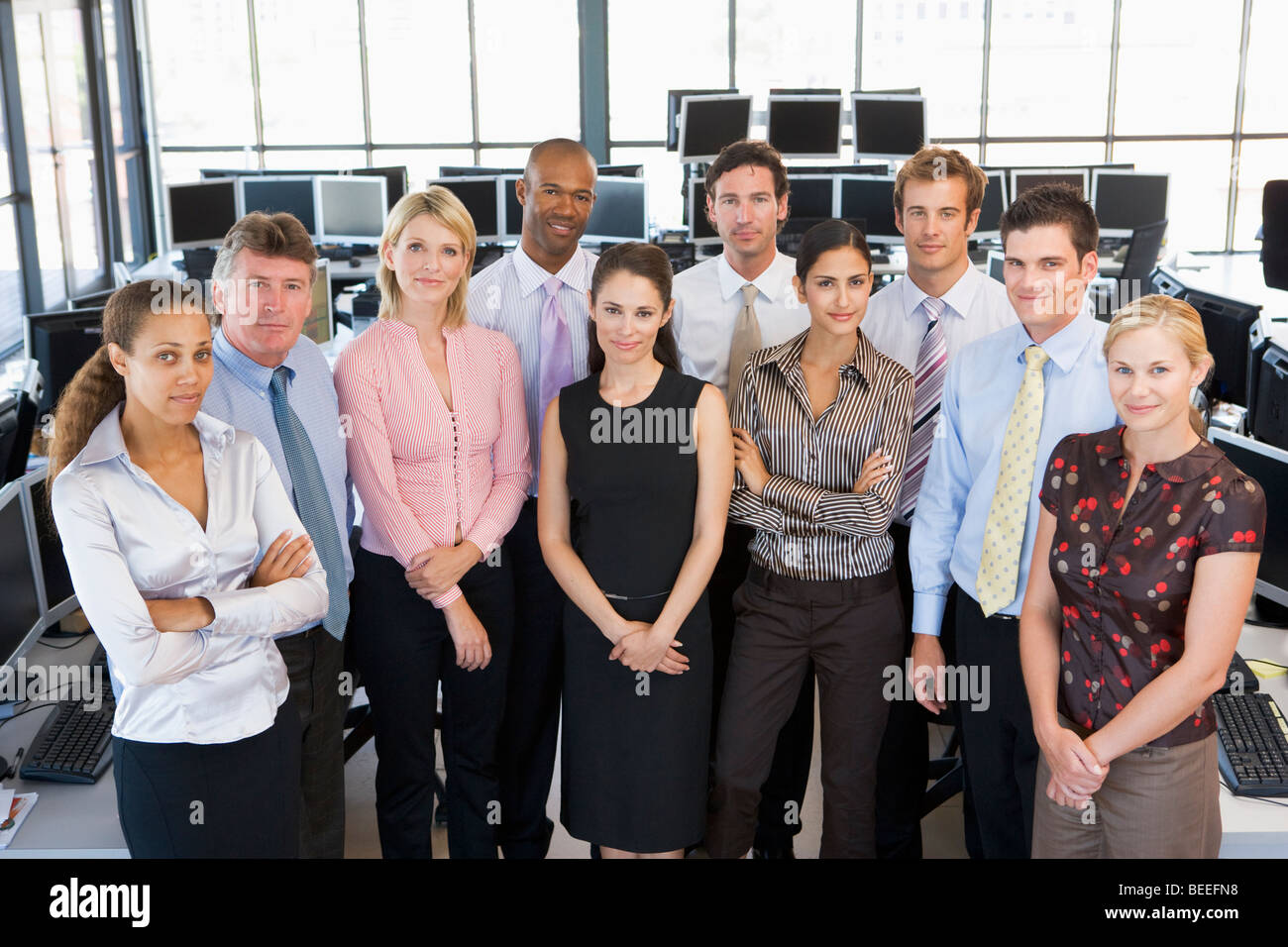 Gruppenfoto der Aktienhändler Team Stockfoto