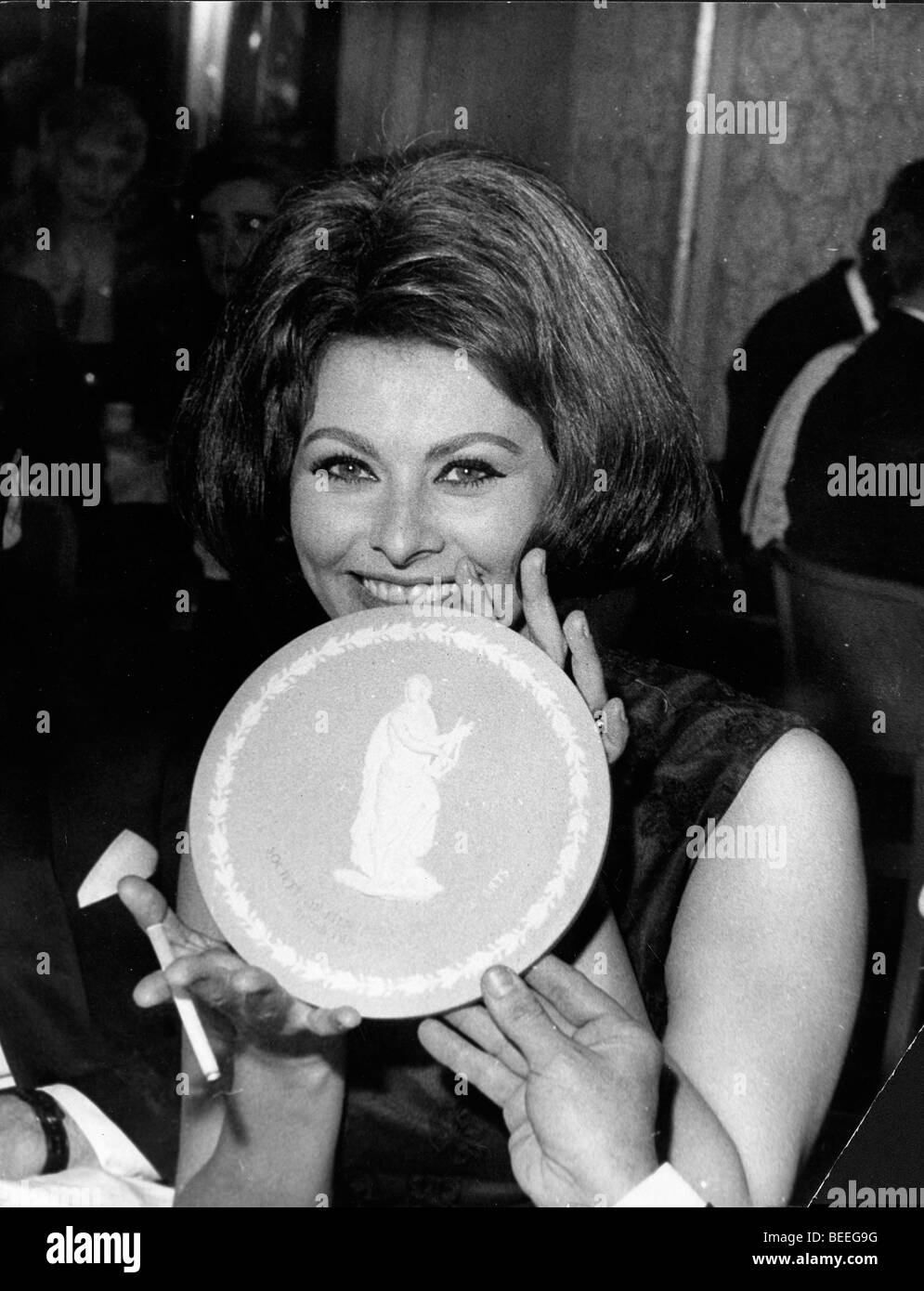 Schauspielerin Sophia Loren mit ihre beste ausländische Schauspielerin Stockfoto