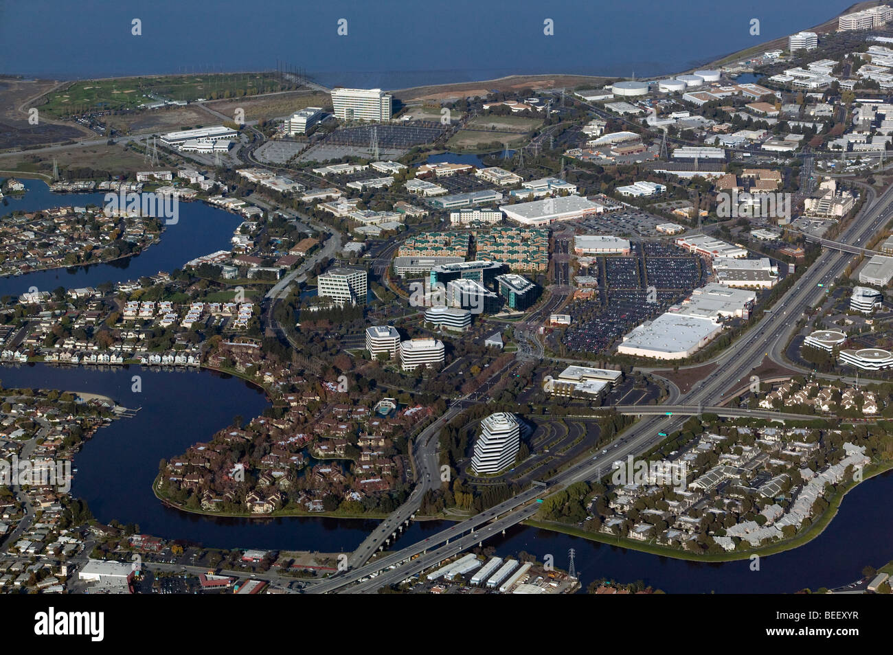 Luftaufnahme über Foster City-San Mateo-Kalifornien Stockfoto