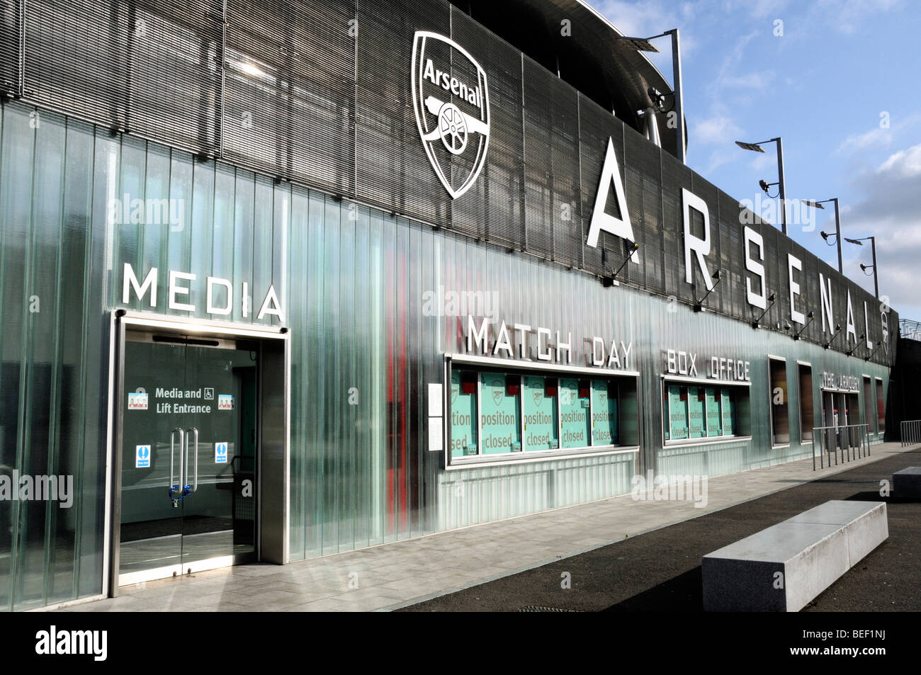 Box Office Arsenals Emirates Stadion Stockfoto