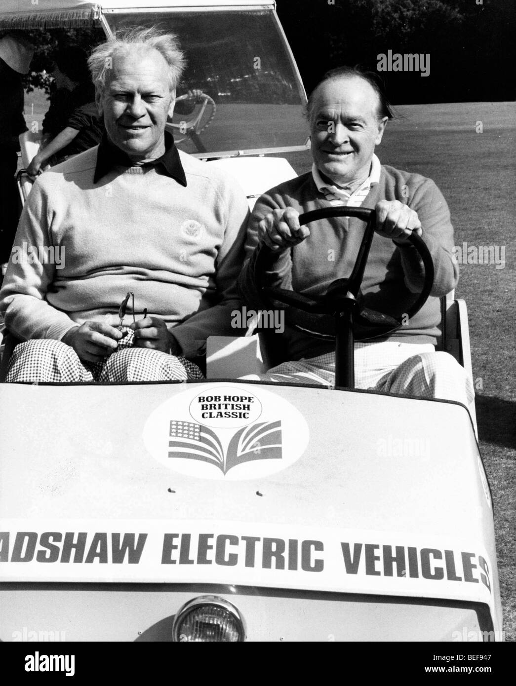 Präsident Ford Golfen mit Bob Hope Stockfoto